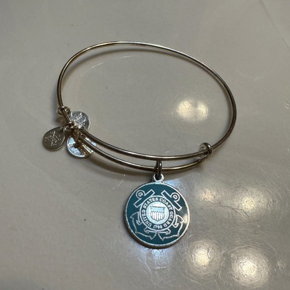 US Coast Guard Silver Alex and Ani Expandable Bracelet - Picture 2 of 2